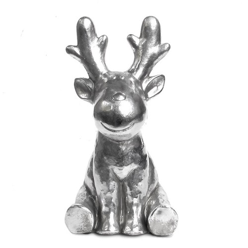 Rentier sitzend silber - , 30cm