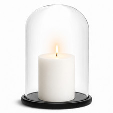 Glas Cloche Kuppel schwarz