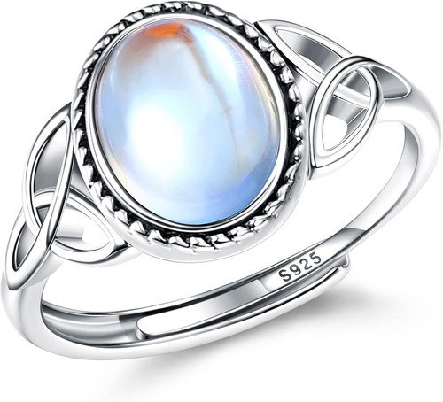 925 silber mondstein ring - 925,