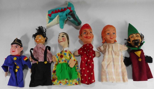 Konvolut sieben handpuppen - sieben, ab