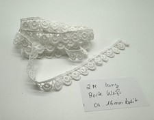 2  M Borte Spitzenband Weiß