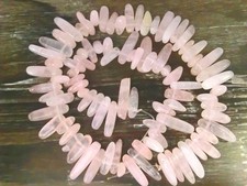 Rosenquarz ca.20x6mm Strang Zähne Stäbchen Nuggets Perlen rosa Schmuck basteln