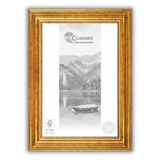 Bilderrahmen Antik Massivholz 'GENUA' Shabby Vintage Barock | Gold | CLAMARO