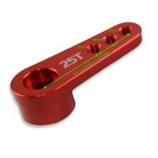 CNC Alu Servo Servohorn Servohebel Futaba Robbe Savöx 25T rot