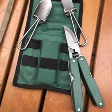 GartenMeister Set Klein Garten Harke Handspaten zum Klappen Multifunktionsschere