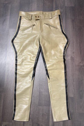 Beige lederreithose - beige,
