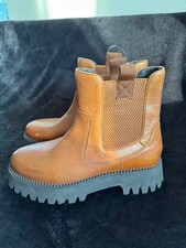 Damen Chelsea Boots Stiefeletten Leder Braun-Cognac ,Gr. 40 EU  NEU