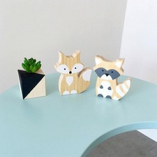 Nordisches Holz Fuchs Ornamente, Miniaturfiguren Holzspielzeug,