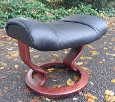 Stressless Hocker Ottomane Fußhocker Schwarz Leder Norway Ekorness Classic