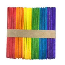 100x bunte Holzstiele