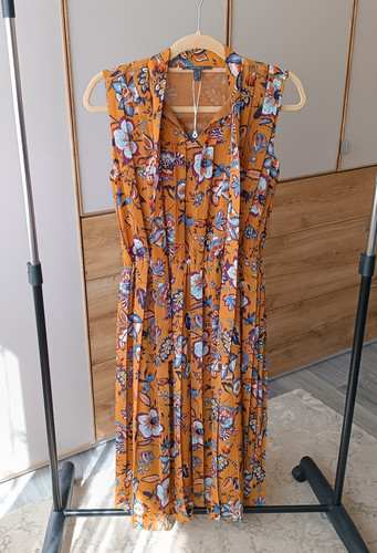 Plissee sommer midi kleid - midi,