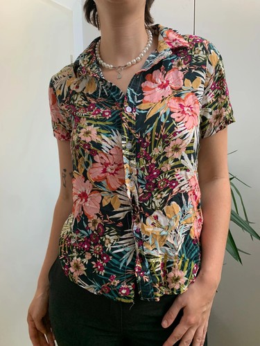 Kurzarmbluse blumenprint - kurzarmbluse,