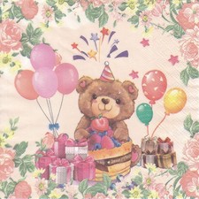 3 Lunch Papier Servietten Napkins (E7-1) Bär - Teddy - Party