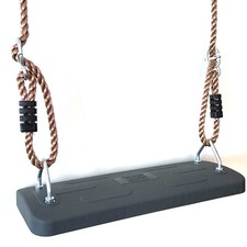 Robuster Schaukelsitz Schaukelbrett Gummi grau mit Seil Loggyland 7113
