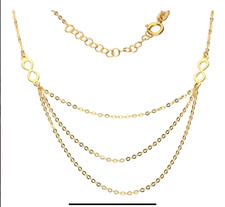 ✅ Gold Kette 585/- 45 cm Unendlich Kette Halskette Collier