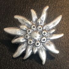 Edelweiß Brosche silberfarben Halstuch Schal Bluse Anstecker  Vintage