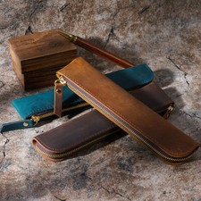 Vintage Rindsleder Federmappe