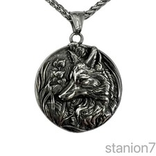 Fuchs Anhänger Edelstahl Halskette Natur Wald Tier Jäger Schmuck Biker 316B