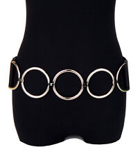 Ella Jonte Gürtel schwarz silber Kettengürtel Kunstleder elastisch Stretchgürtel