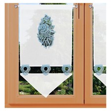 Scheibenhänger Muschel Ornella maritmer Panneaux Spitzeneinsatz Badgardine blau