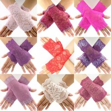 elastische Spitzenstulpen Armstulpen GOTHIC WGT FESTIVAL LOLITA Rot Rosa Lila