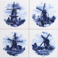 Fliesen Delfter Art, 4er Set