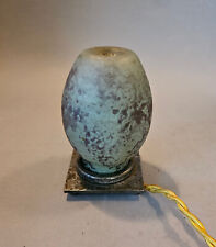 Art Deco  ROBJ Paris Lampe Veilleuse Brûle Parfum Pâte De Verre Socle Fer Forgé