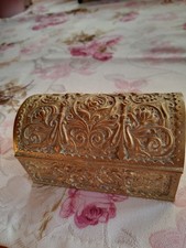 Schatulle Messing Runddeckel Punziert Schmuckdose