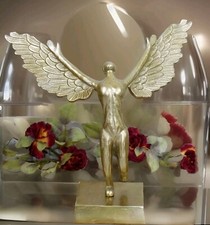 Aluminium Figur Ikarus Skulptur Engel Amor Deko Statue 38 cm gold Dekoration