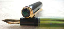 alter Pelikan Kolbenfüller M400 grün/hellgrün gestreift - Goldfeder 14K/585 "OM"