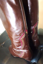 dunkelbraune Lady Gabor Stiefel mit Muster, Gr. UK 5,5/EU 38, Absatz 40mm