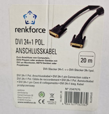 Renkforce DVI Anschlusskabel DVI-D 24+1pol. Stecker DVI-D 24+1pol. Stecker 20.0m