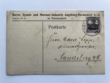 Postkarte Reklame 1919 Augsburg Bayerische Syenit Marmor Industrie Nordendorf