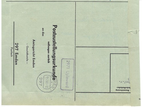 Landpoststempel 2971 upleward - landpoststempel,