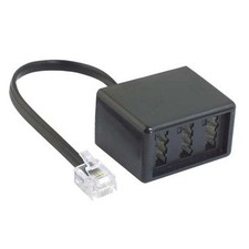 Adapter TAE RJ11 St. an NFN Buchsen Telefon Kabel Verteiler Splitter Fax 0,15m