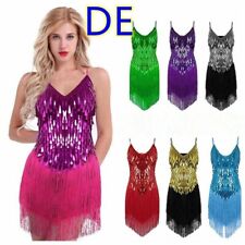 DE Damen Pailletten Tanzkleid