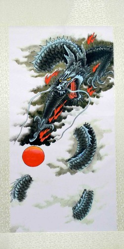 Rollbild drache japanischer - rollbild,