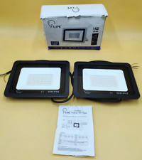 LED Strahler Mille Lucciole 2 Stück Außen  Warmweiß IP65 Wasserfest 50W Schwarz