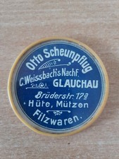 Taschenspiegel Reklamespiegel Werbung Otto Scheunpflug Glauchau  Jahre Blech