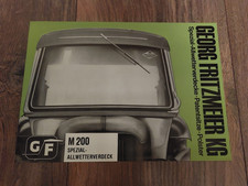 Orig. Prospekt Fritzmeier M 200 Allwetterverdeck für alle Schleppertypen Traktor