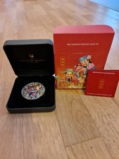 Tuvalu 5 Unzen Silber 2021 Fu Lu Shou - Die Drei Sterne - 5 Dollar Antik Finish.