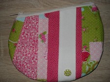 Kosmetiktasche, Schminktasche, handmade genäht, Einzelstück, Erdbeeren, Kirschen