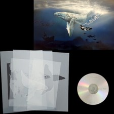 AirbrushSchablone Schablonen Blauwal mit Taucher # 0369 & Anleitungs CD