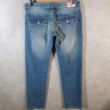 Vintage True Religion Julie Big T Y2K Jeans Damen W31 Blau