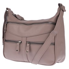 Damen Tasche Schultertasche Umhängetasche Crossover Bag Leder Optik Handtasche