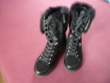 Chice Bogner Stiefelette St.Anton Gr.39 Leder Schwarz Fell  !!!! Wenig getragen 