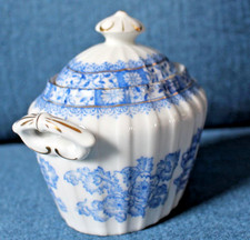 Jugendstil Zuckerdose China Blau Moschendorf doppelter Goldrand tolle Deko !