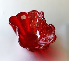 Murano, Archimede Seguso, Glas Schale, cordonato dóro, L. ~19cm,~690g, ~Art Déco