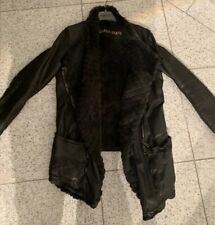 GIORGIO BRATO ECHT FELL PELZ LEDER JACKE SCHWARZ GR. D 40 IT46 LUXUS JADES top