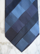 JAN PAULSEN Designer Krawatte 100% Seide # VERSCHIEDENE BLAUTÖNE IM QUADRAT #